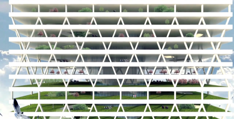 Illustration for article titled Six Feet Over: The Future of Skyscraper Cemeteries